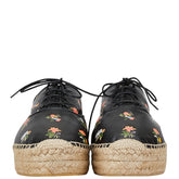 サンローラン 花柄 エスパドリーユ サイズ:39 476427 ブラック レザー レディース SAINT LAURENT 【中古】
